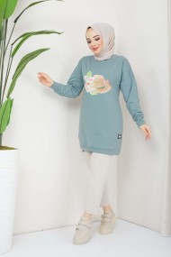 Nergis Tesettür Tünik - Mint Yeşil