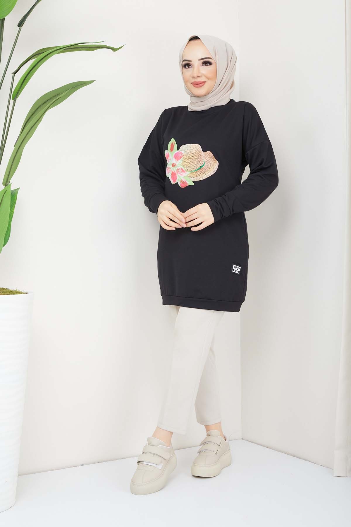 Nergis Tesettür Tünik - Siyah