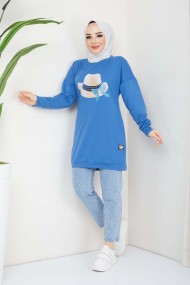 Menekşe Tesettür Tunik- Mavi