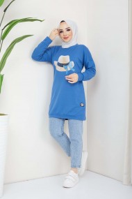 Menekşe Tesettür Tunik- Mavi