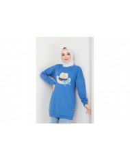 Menekşe Tesettür Tunik- Mavi
