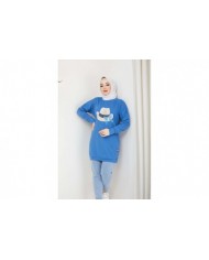 Menekşe Tesettür Tunik- Mavi