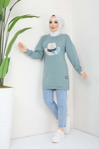 Menekşe Tesettür Tunik - Mint Yeşil