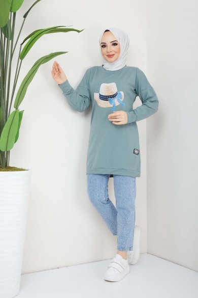 Menekşe Tesettür Tunik - Mint Yeşil