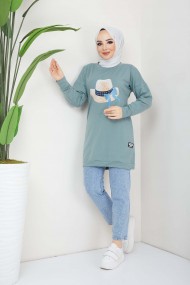 Menekşe Tesettür Tunik - Mint Yeşil