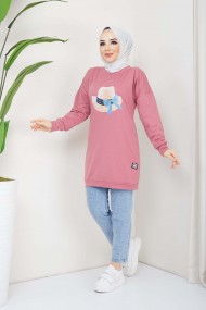 Menekşe Tesettür Tunik - Gül Kurusu