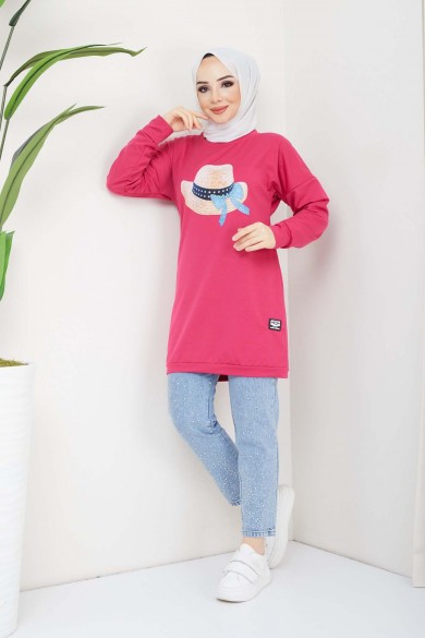 Menekşe Tesettür Tunik- Fuşya
