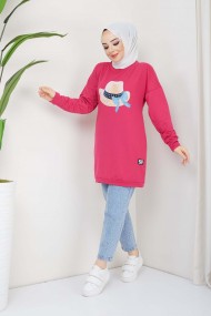 Menekşe Tesettür Tunik- Fuşya