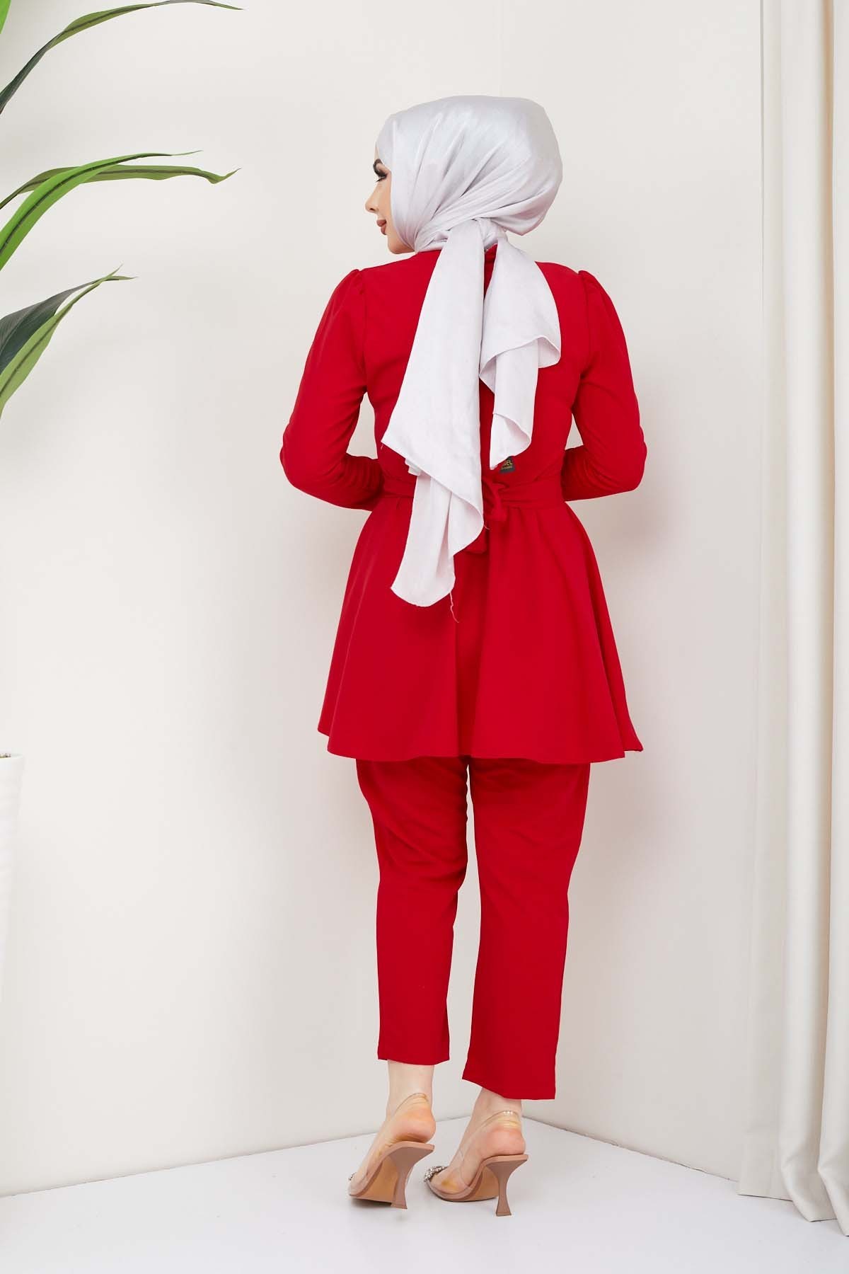 Aycan Tesettür Takım - Kırmızı
