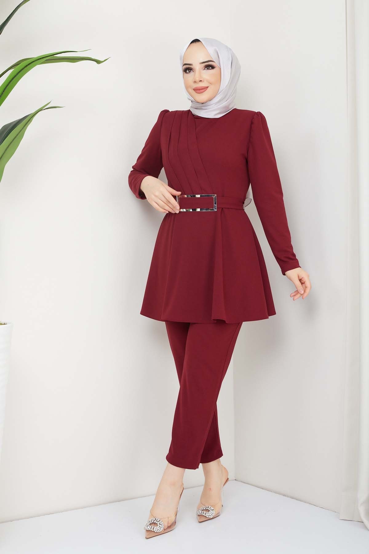 Aycan Tesettür Takım - Bordo