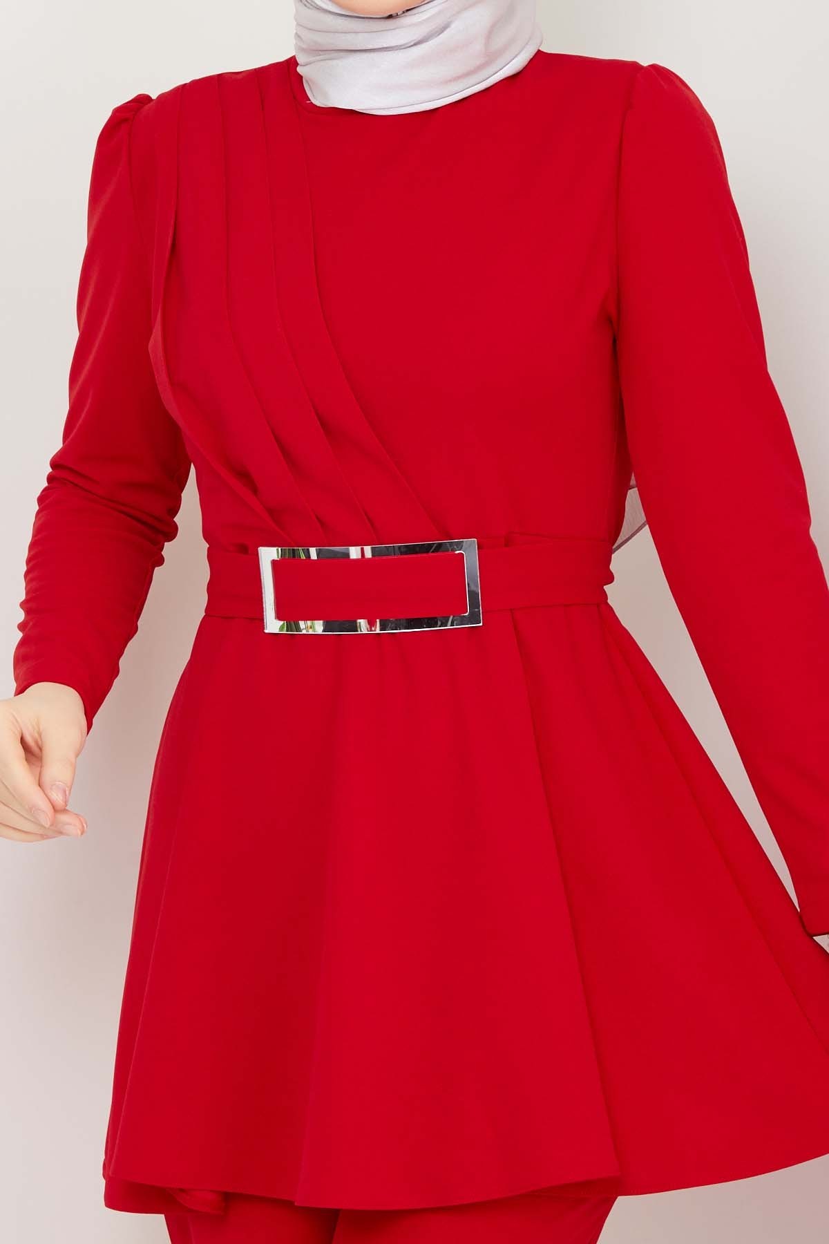 Aycan Tesettür Takım - Kırmızı