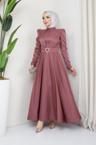 Alisa Tesettür Abiye -Gül Kurusu