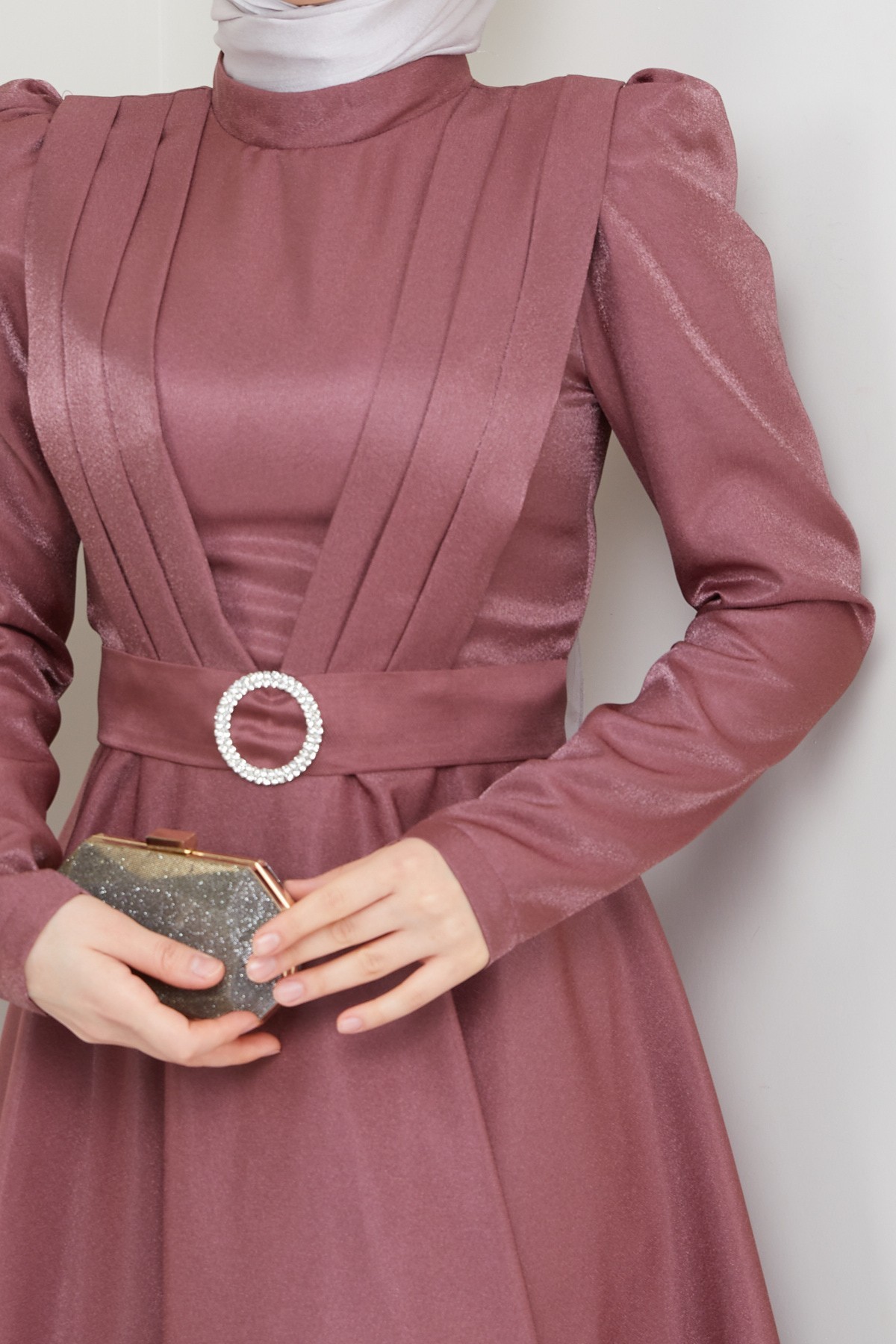 Alisa Tesettür Abiye -Gül Kurusu