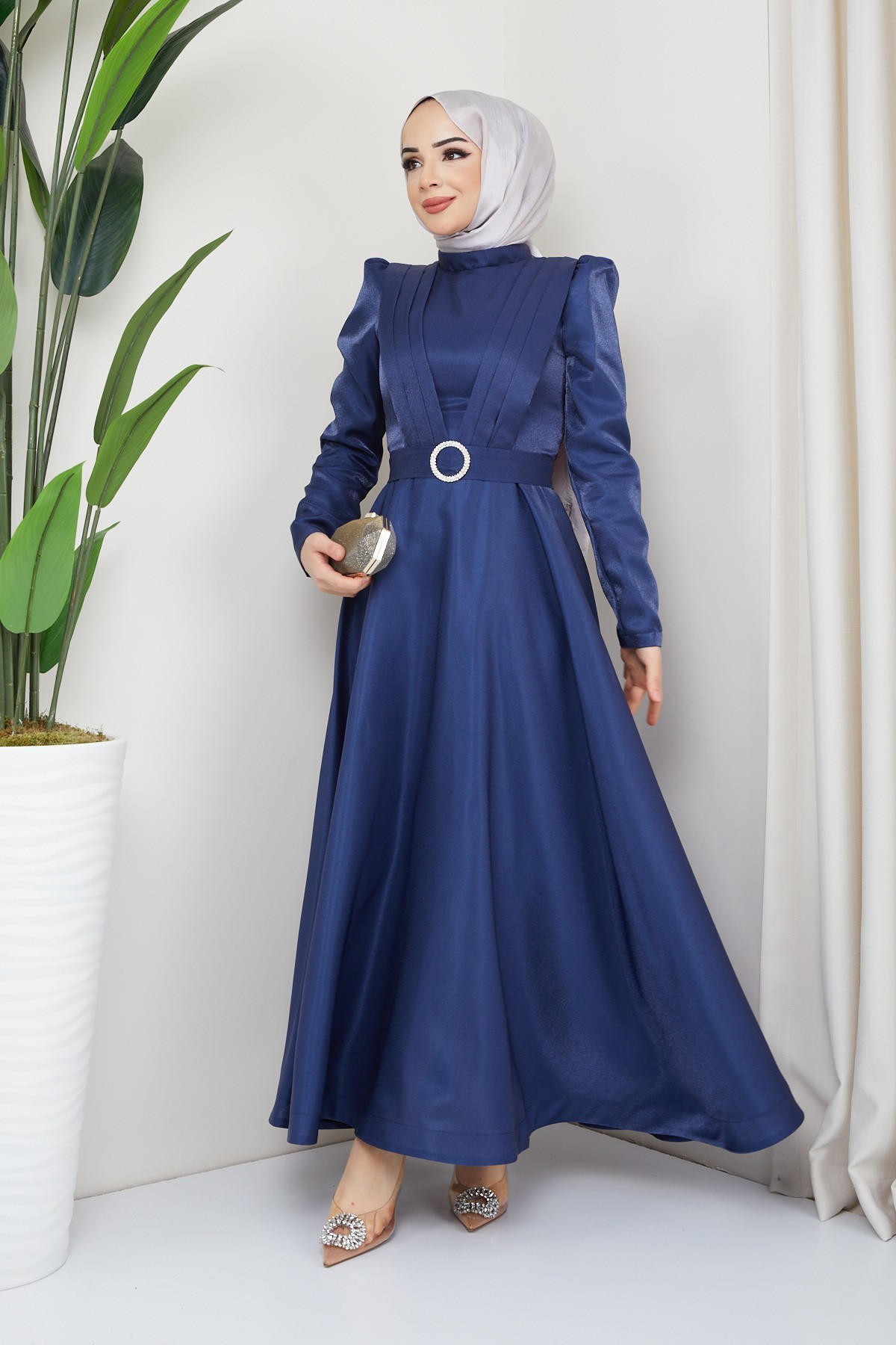 Alisa Tesettür Abiye -Lacivert