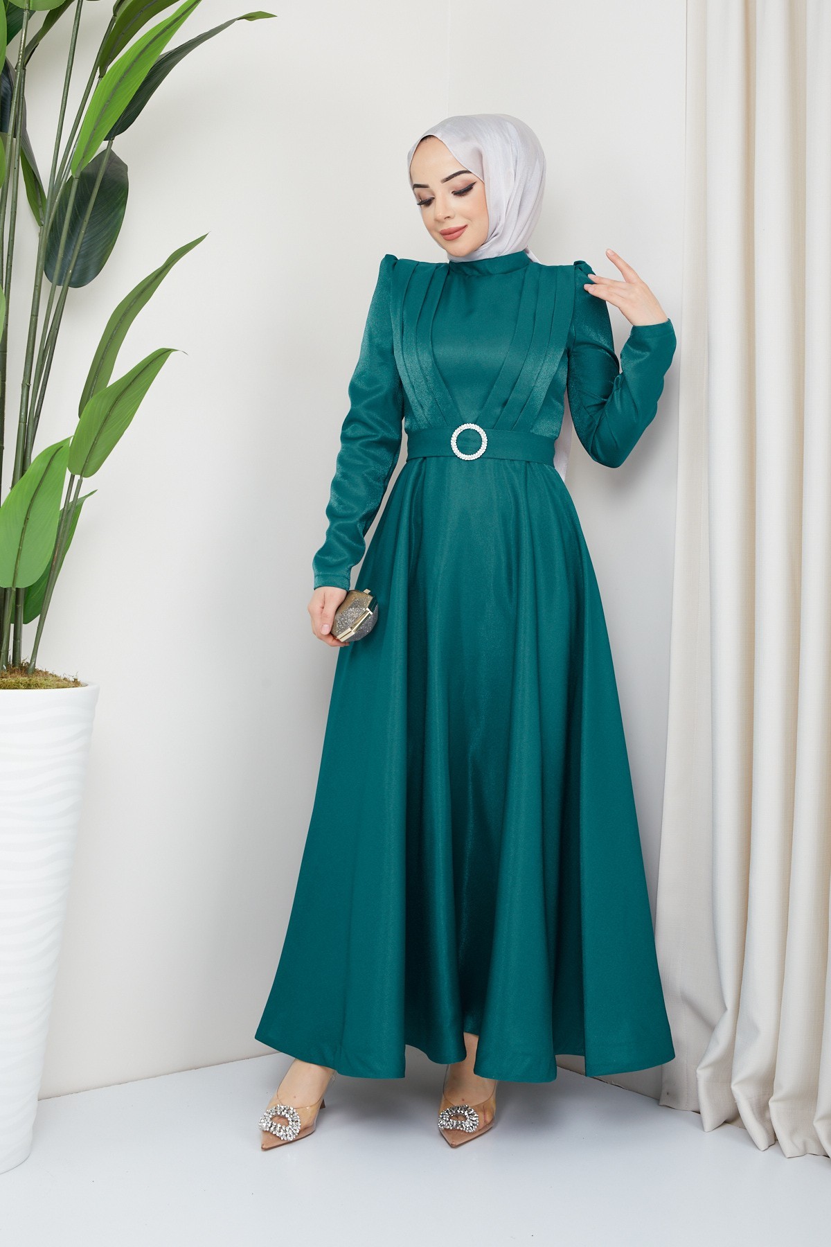 Alisa Tesettür Abiye - Yeşil