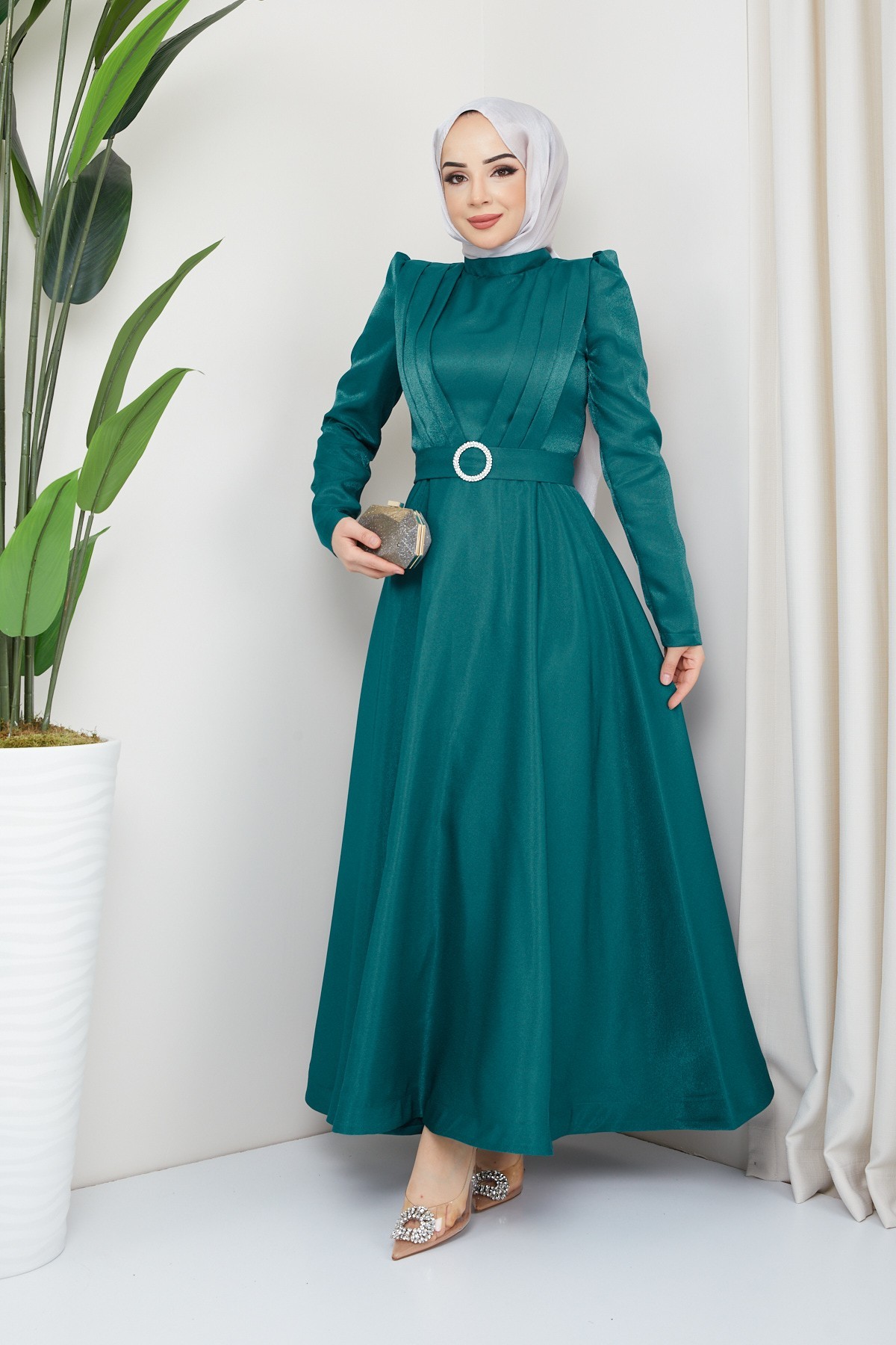 Alisa Tesettür Abiye - Yeşil