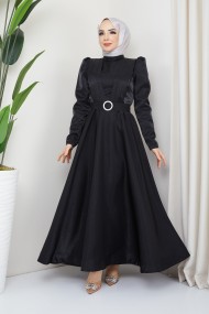 Alisa Tesettür Abiye - Siyah