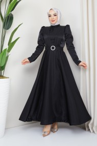 Alisa Tesettür Abiye - Siyah
