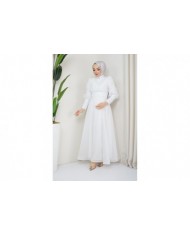 Beren Tesettür Abiye - Beyaz