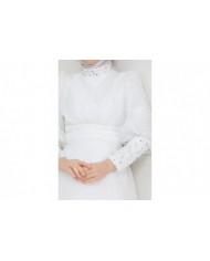 Beren Tesettür Abiye - Beyaz