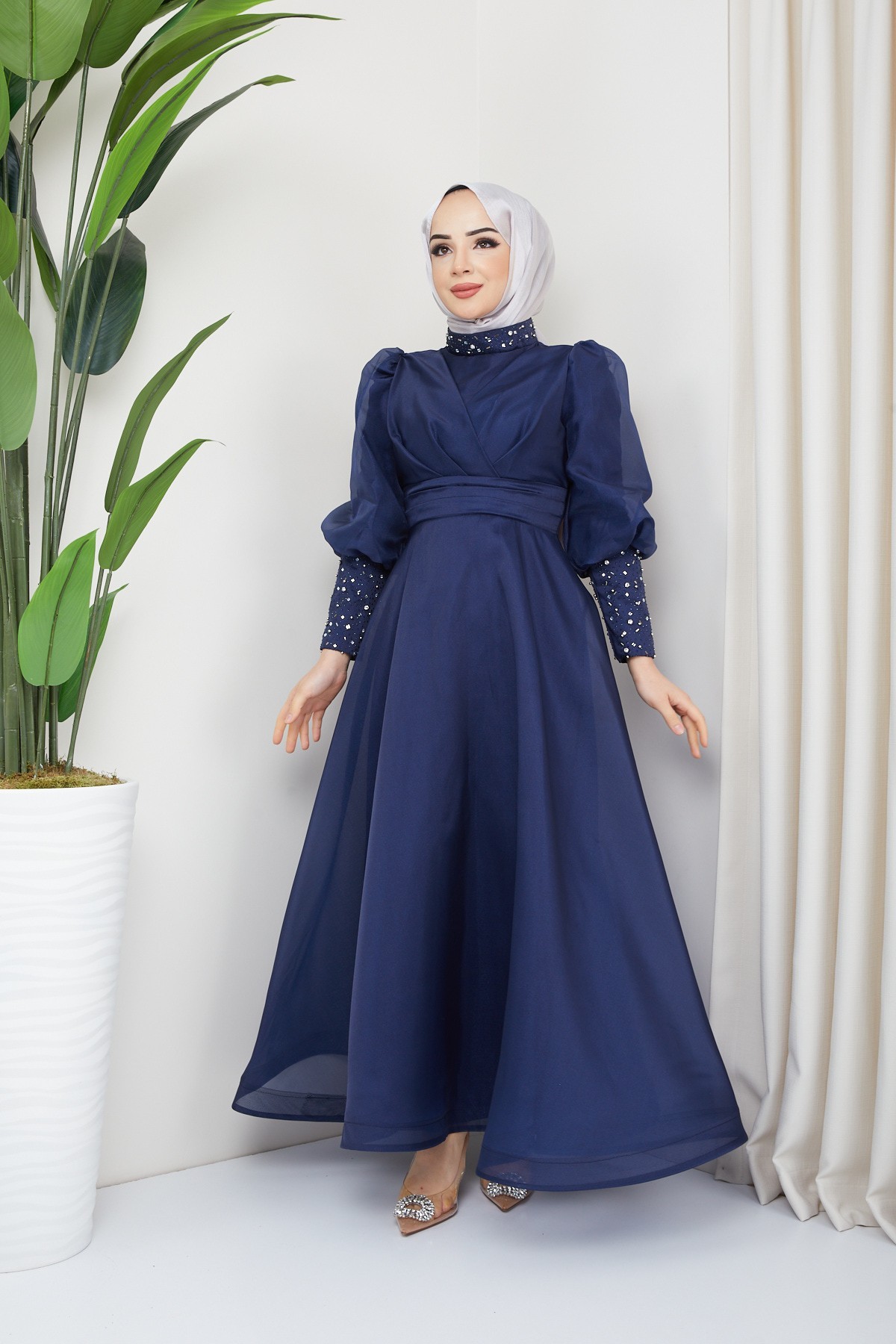 Beren Tesettür Abiye - Lacivert