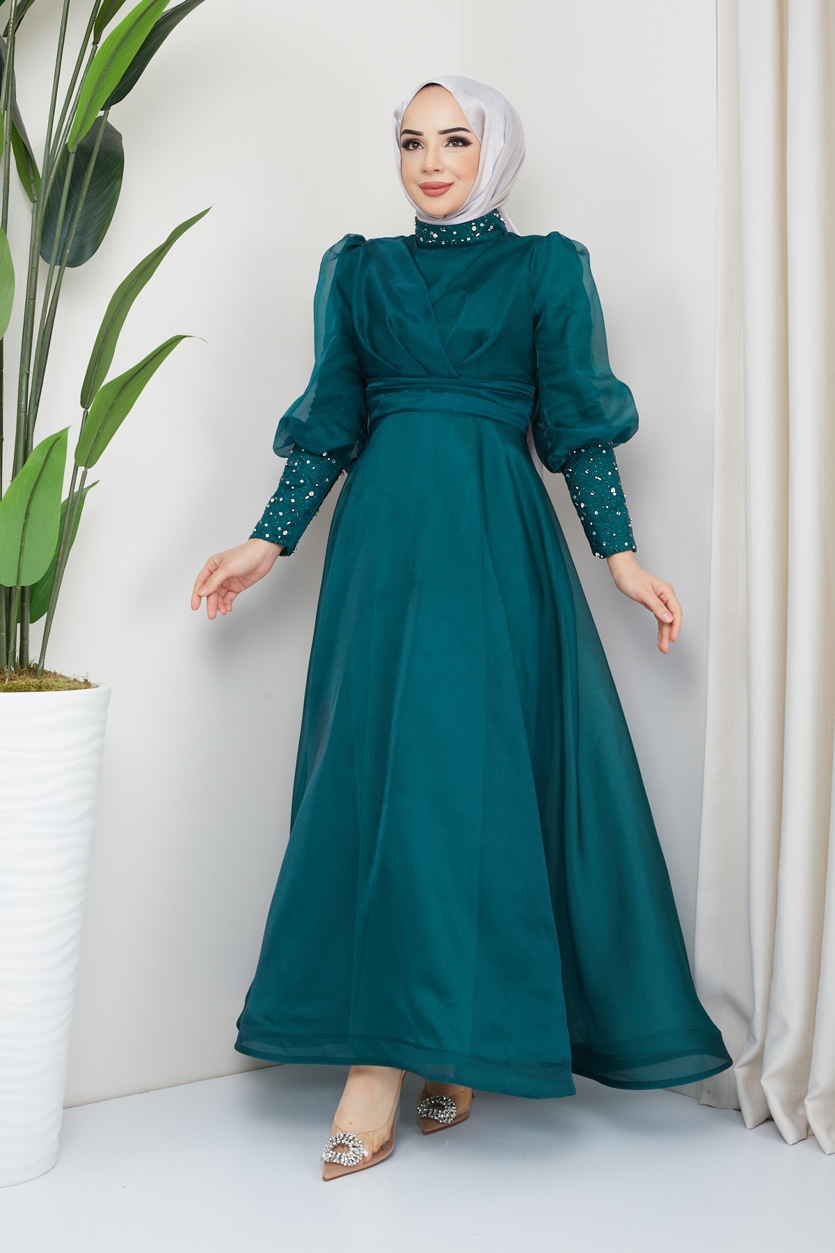 Beren Tesettür Abiye - Yeşil Beren Tesettür Abiye - Yeşil