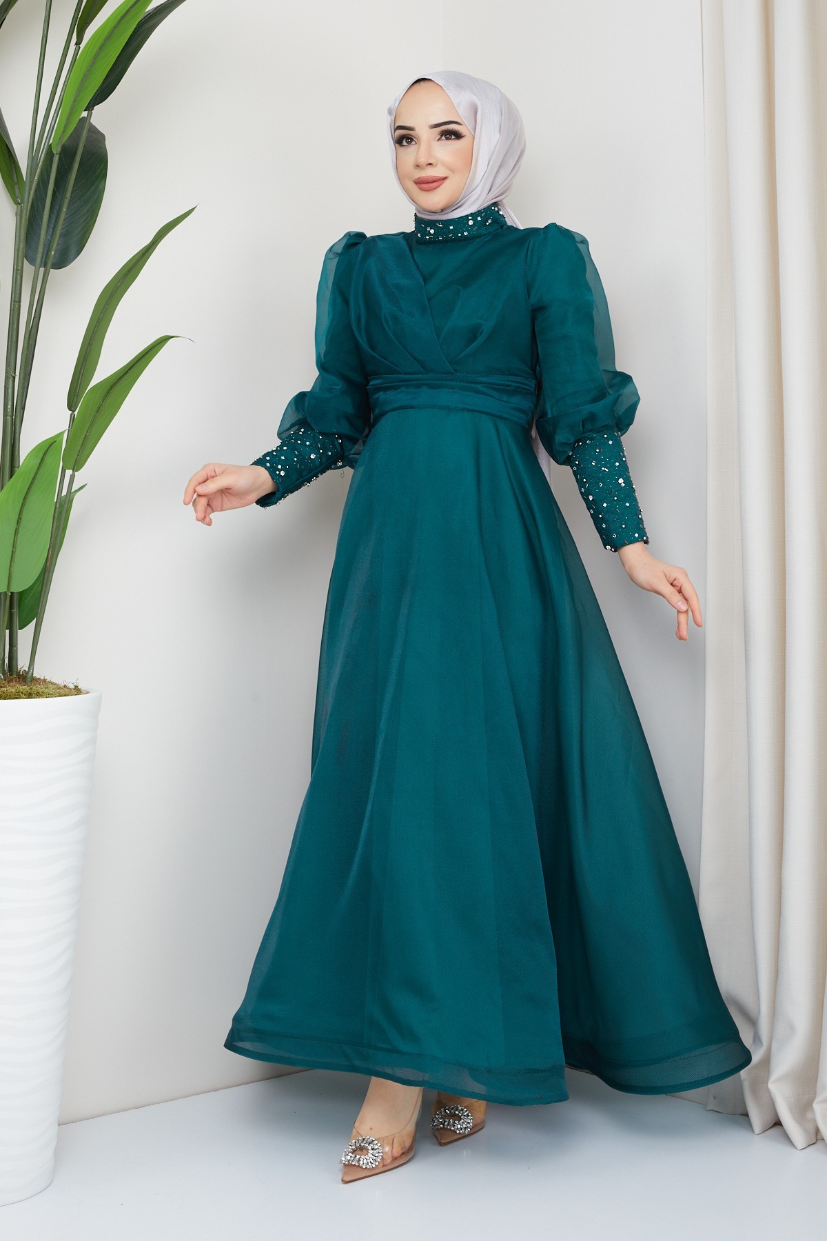 Beren Tesettür Abiye - Yeşil