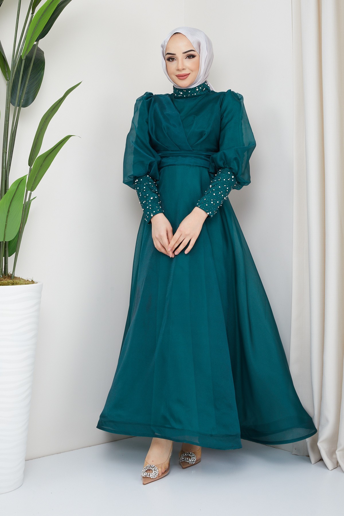 Beren Tesettür Abiye - Yeşil