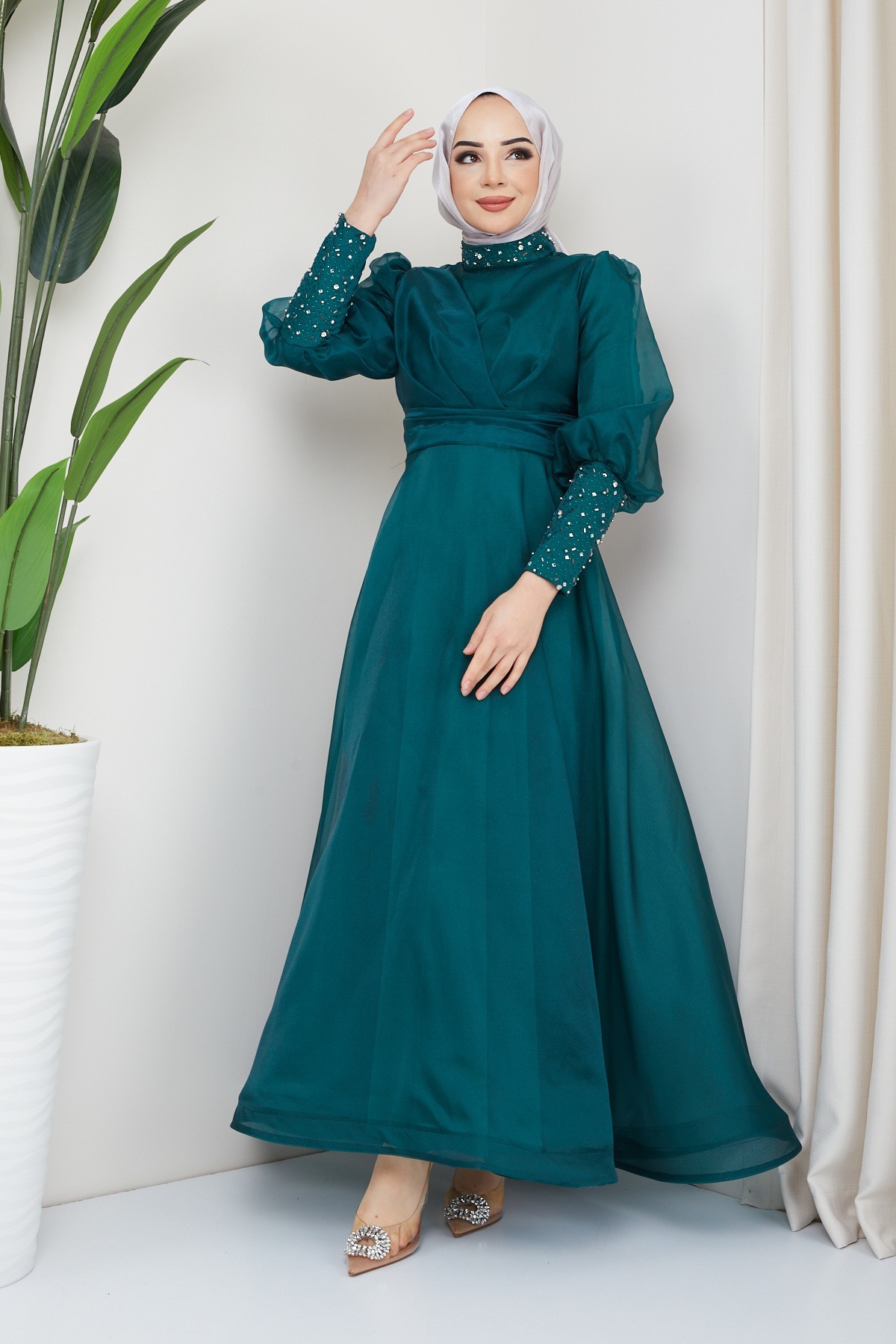 Beren Tesettür Abiye - Yeşil