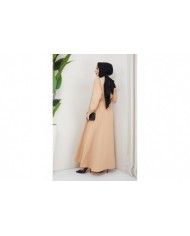 Ela Tesettür Elbise - Bej