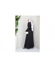 Ela Tesettür Elbise - Siyah