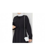 Ela Tesettür Elbise - Siyah