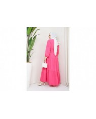 Elvan Tesettür Elbise - Fuşya