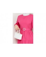 Elvan Tesettür Elbise - Fuşya