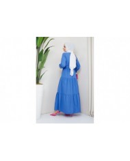 Elvan Tesettür Elbise - İndigo