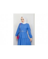 Elvan Tesettür Elbise - İndigo