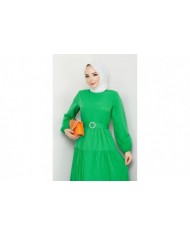 Elvan Tesettür Elbise - Benetto Yeşil