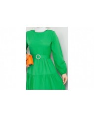 Elvan Tesettür Elbise - Benetto Yeşil