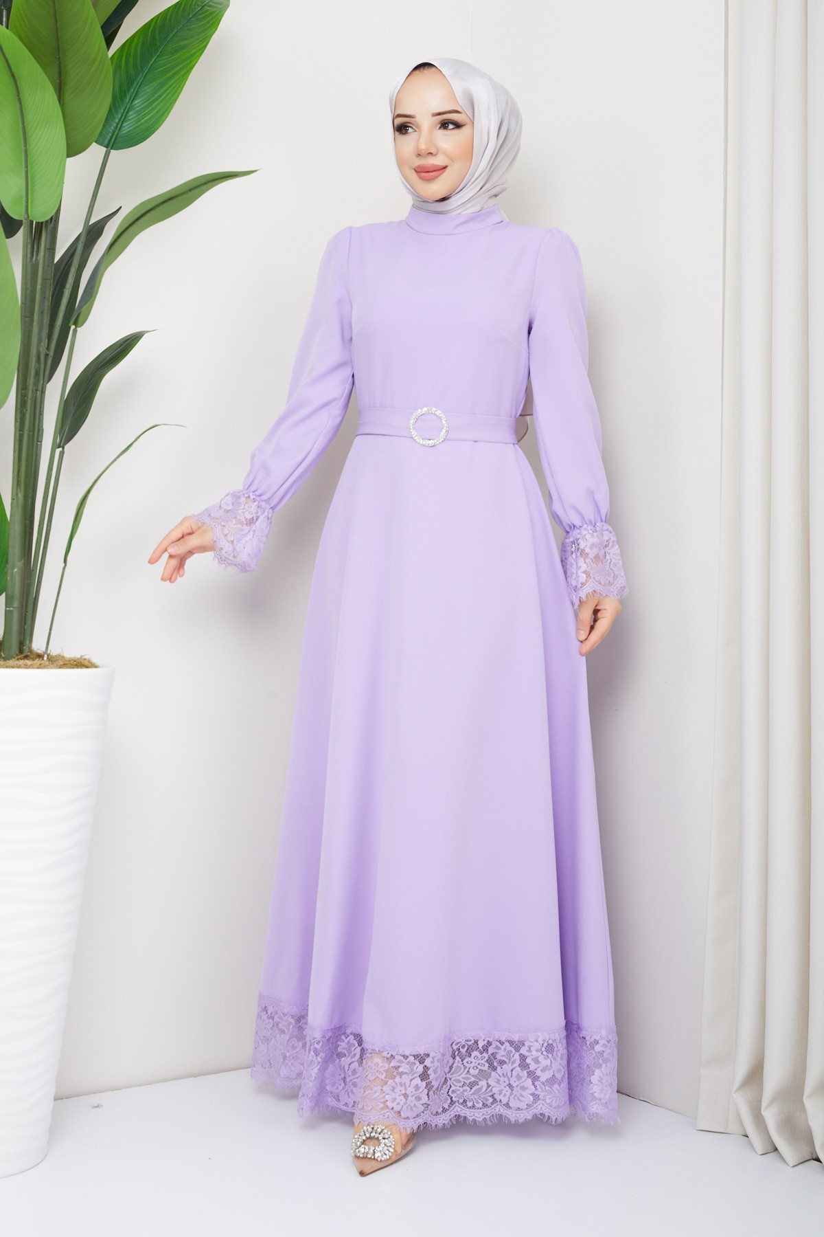Çitlembik Tesettür Abiye - Lila