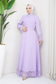 Çitlembik Tesettür Abiye - Lila
