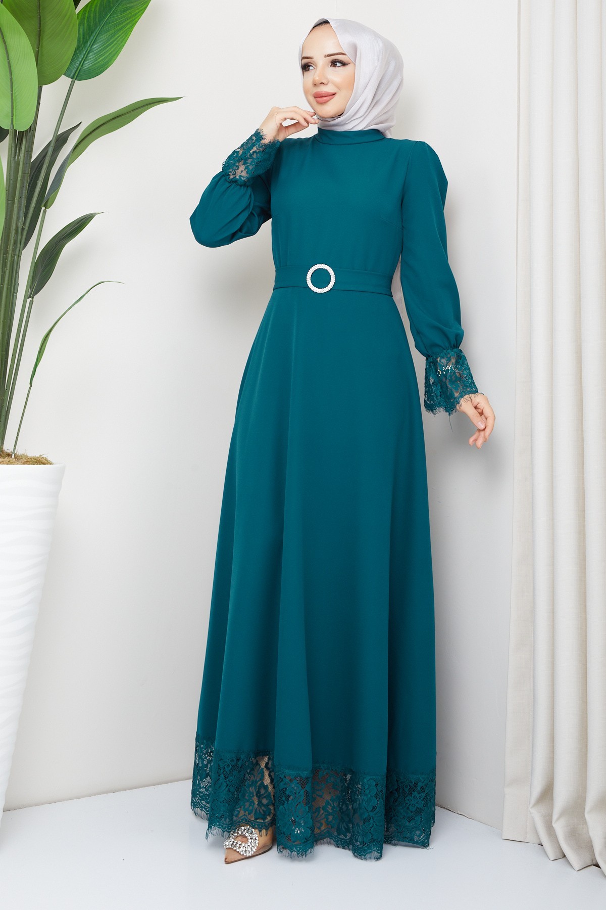 Çitlembik Tesettür Abiye - Yeşil
