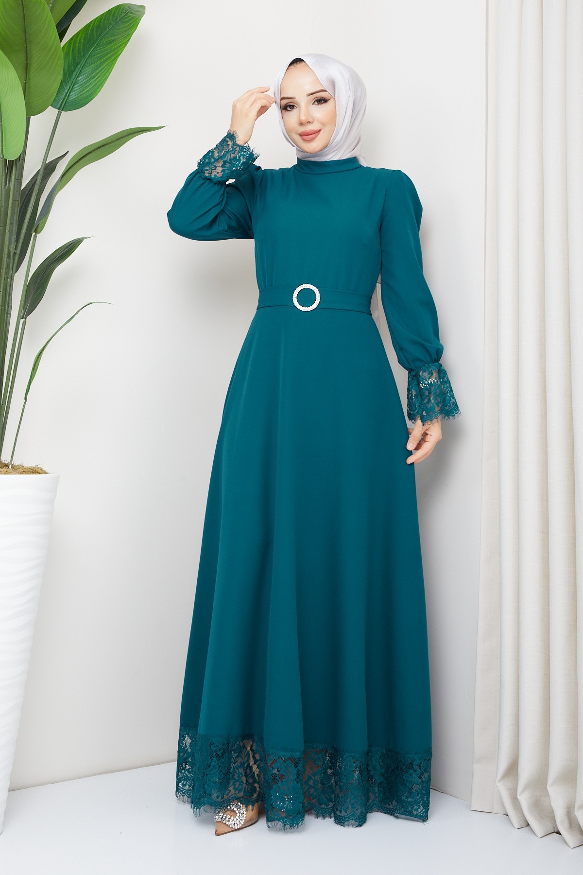 Çitlembik Tesettür Abiye - Yeşil