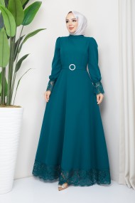 Çitlembik Tesettür Abiye - Yeşil
