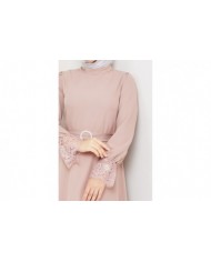 Çitlembik Tesettür Abiye - Pudra