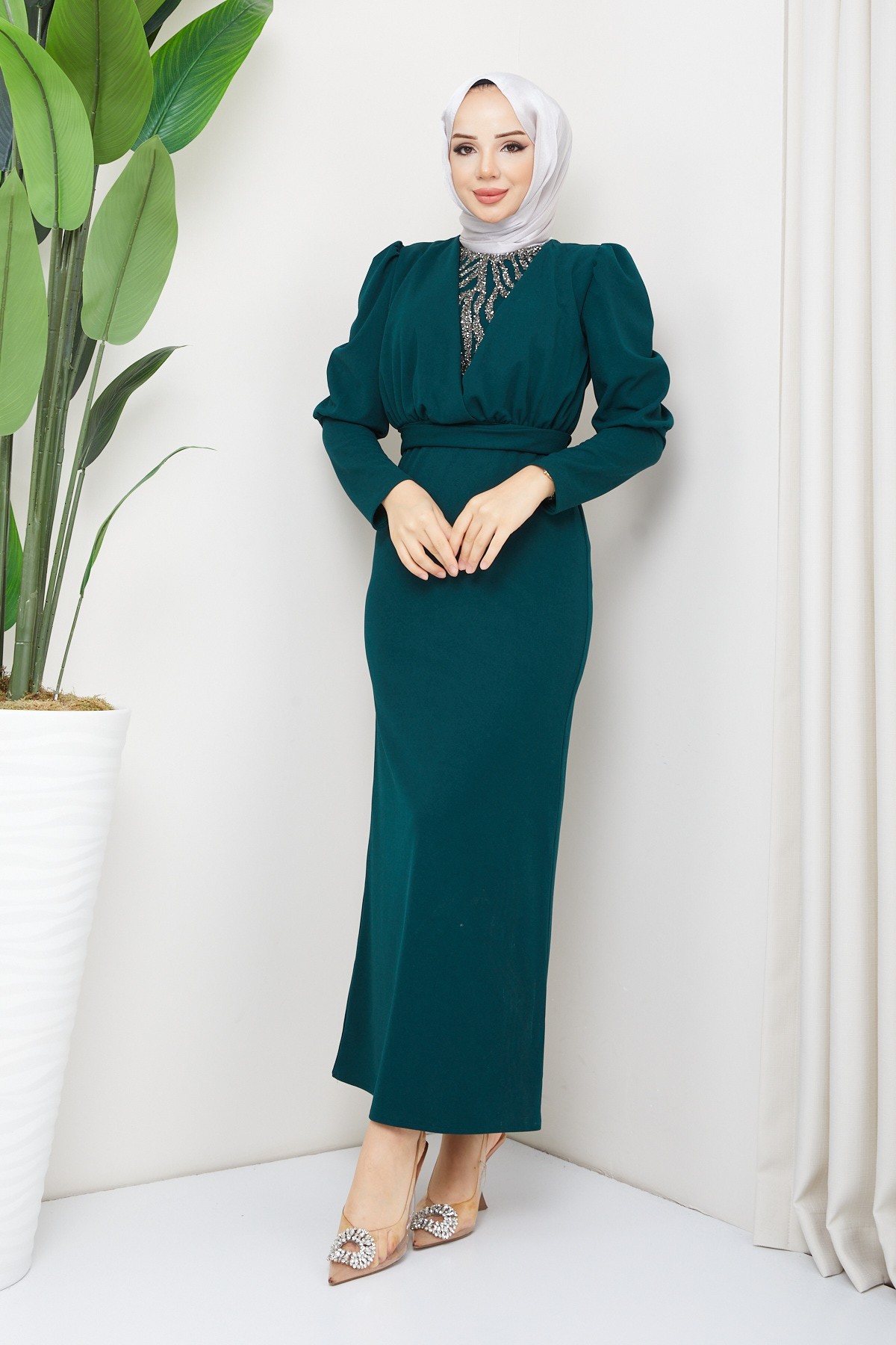 Berfin Tesettür Abiye - Yeşil