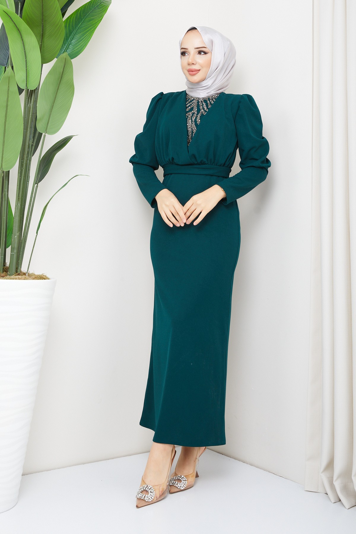 Berfin Tesettür Abiye - Yeşil