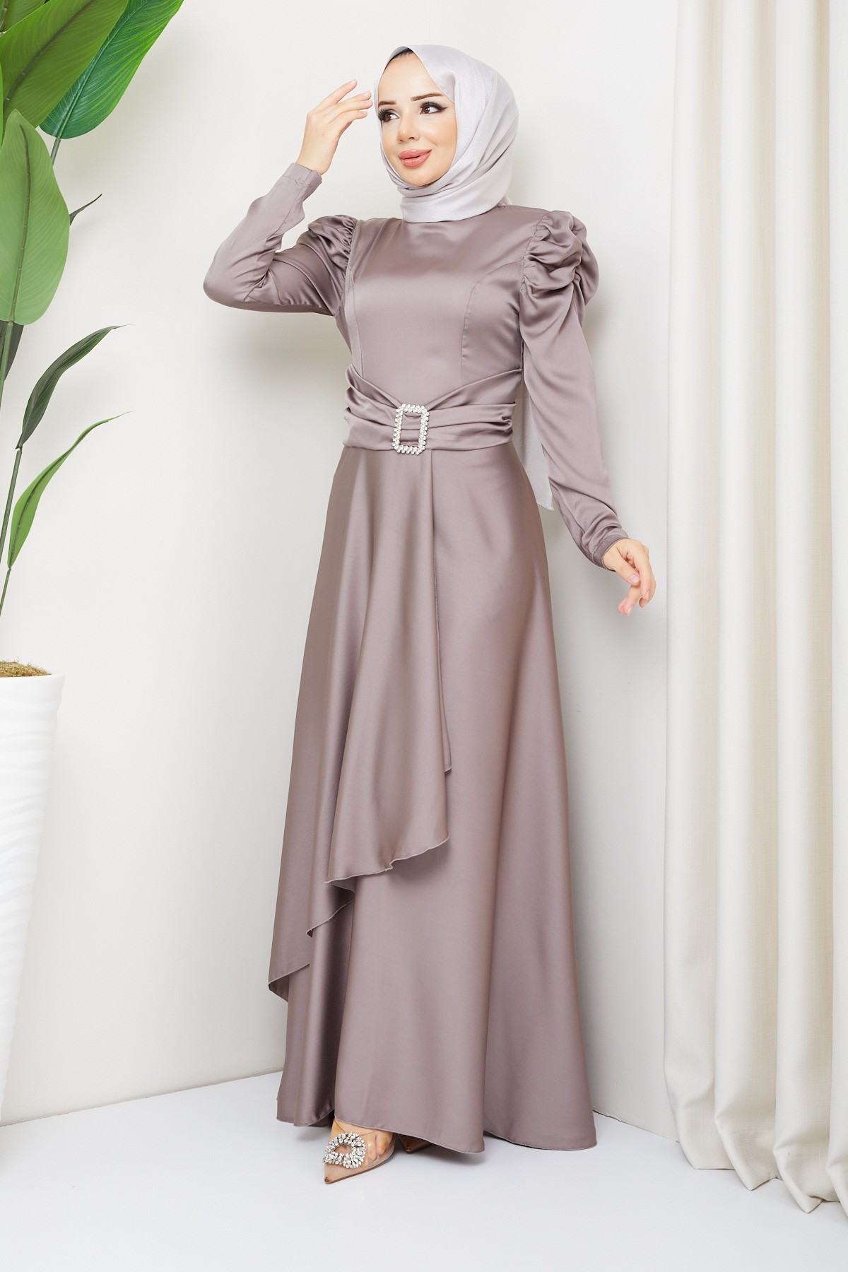 Bade Tesettür Abiye - Vizon