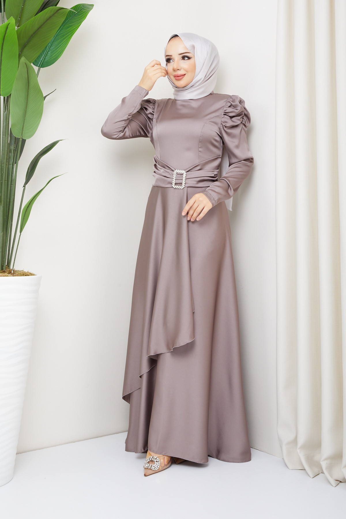 Bade Tesettür Abiye - Vizon