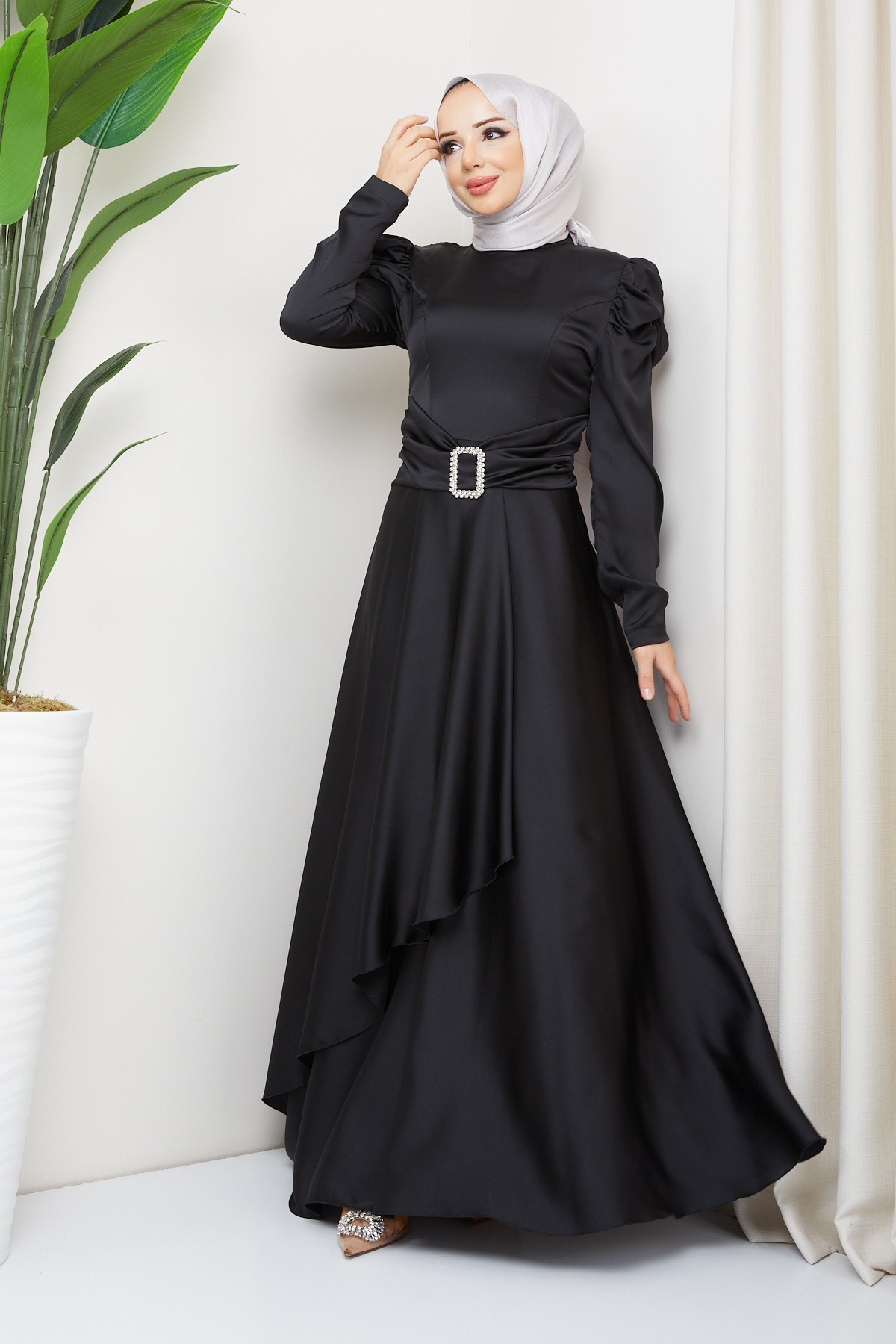 Bade Tesettür Abiye - Siyah