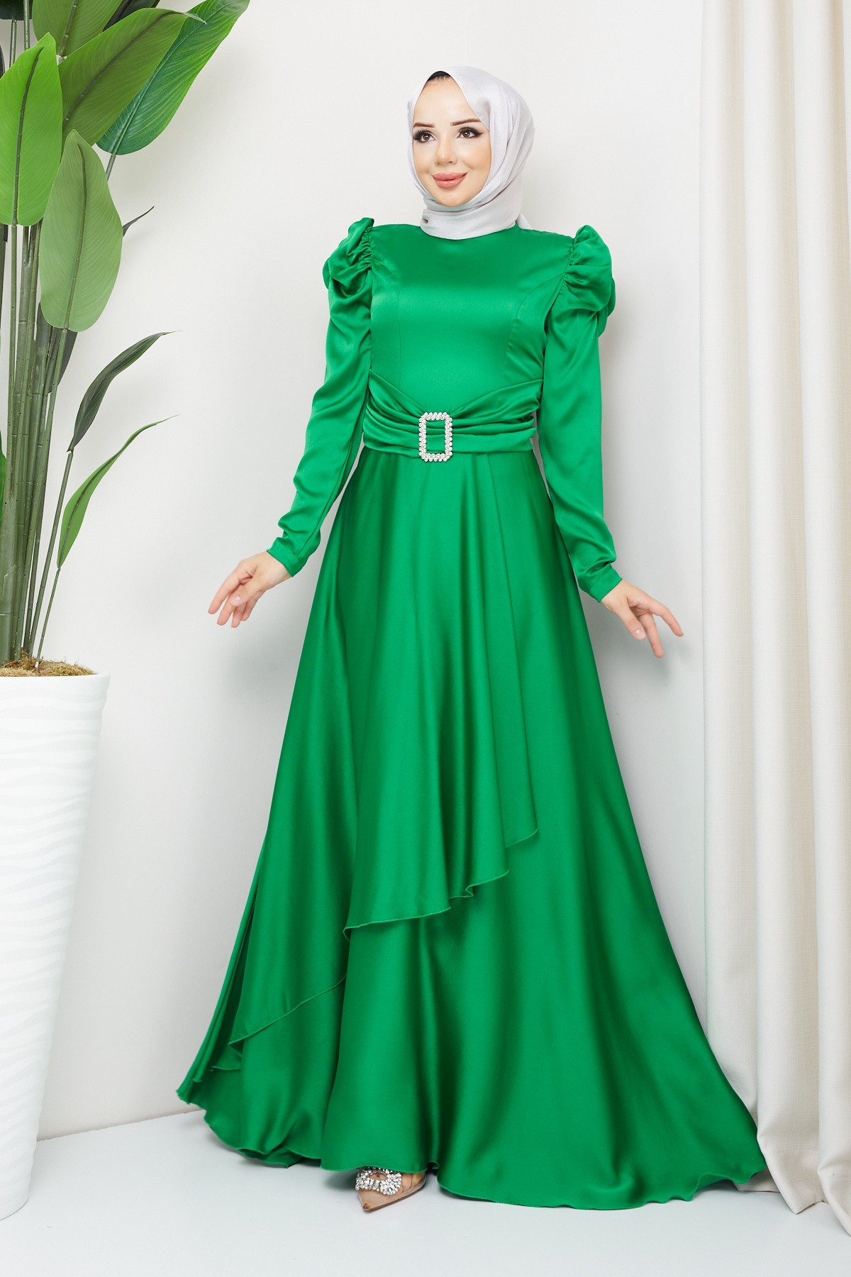 Bade Tesettür Abiye - Yeşil